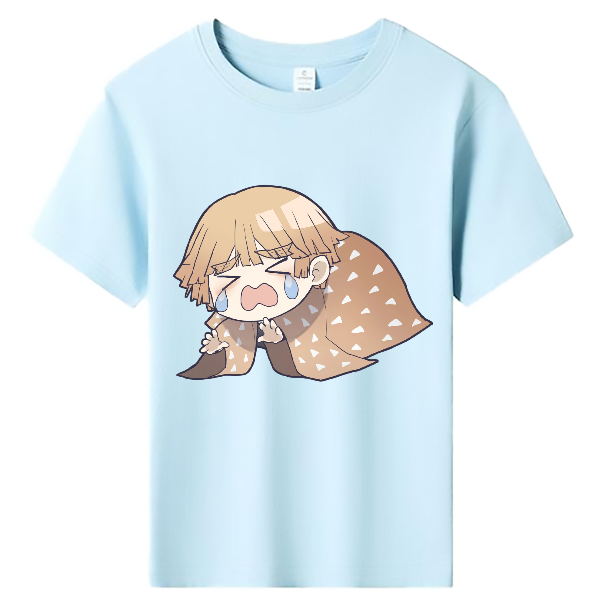 （画像用） 鬼滅の刃（きめつのやいば）我妻 善逸／あがつま ぜんいつ Agatsuma Zenitsu 綿100％キッズTシャツ（フロントプリント）
